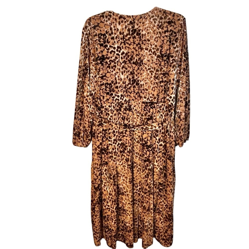 Nurture Westbound Plus Size 3X Faux Wrap Belt Dress Animal Print Velvet Burnout - Picture 2 of 16